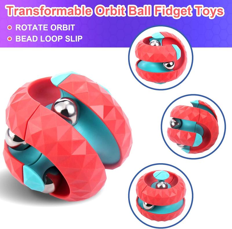 Unique Orbit Ball Fidget Toy, Novelty Beads Track Infinity Cube Stress Relief Balls Creative Sensory Toys for Autistic ADHD Kids Adults