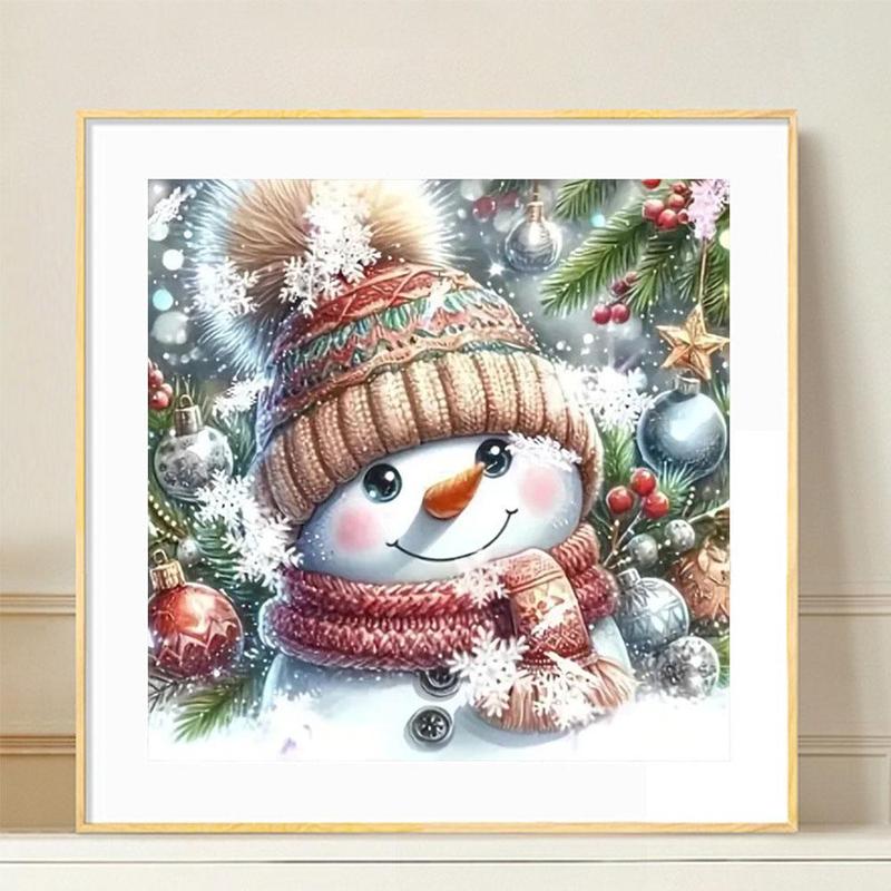 Snowman Pattern DIY Diamond Arts Painting Kit without Frame, DIY 5D Diamond Arts Decor Painting by Numbers Kit, Wall Art Decor