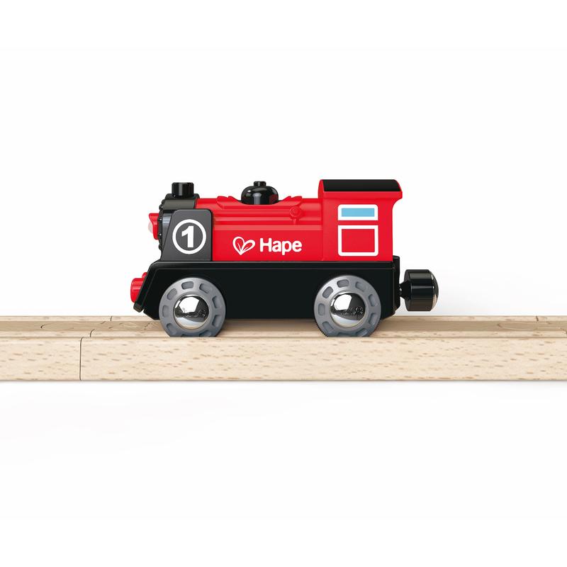 Hape Wooden Railway Battery Powered Engine No. 1 Kid's Train Set