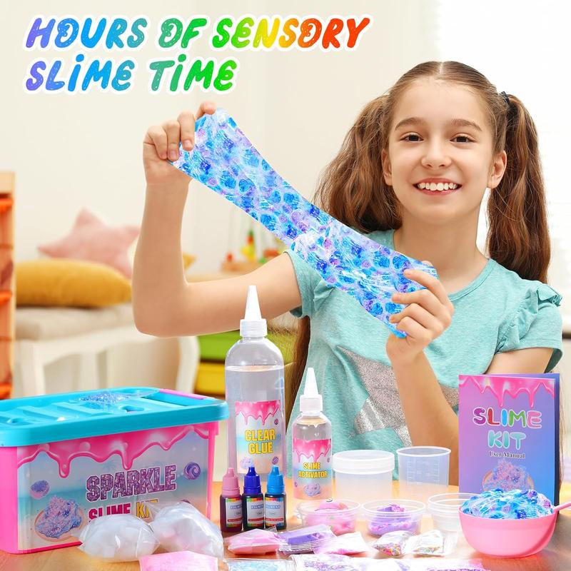 Christmas gift for kids Slime Kit Confetti Slime, Glimmer Crunchy Slime, Foam Slime, Jelly Cubes Slime, Stress Relief Toys, Party Favors for Kids