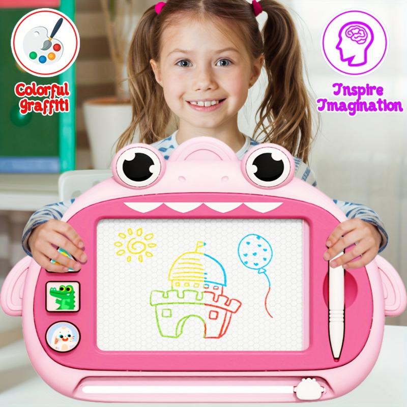 1pc Kids Magnetic Drawing Board with Stamps - Doodle Writing Board for Children, Educational Learning Toy, ABS Resin, Ideal Birthday, Christmas, Halloween Gift for Boys & Girls