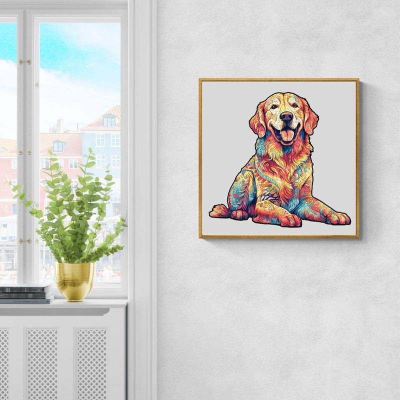 Loyal Golden Retriever Wooden Jigsaw Puzzle