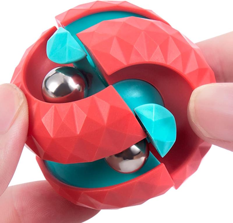 Unique Orbit Ball Fidget Toy, Novelty Beads Track Infinity Cube Stress Relief Balls Creative Sensory Toys for Autistic ADHD Kids Adults