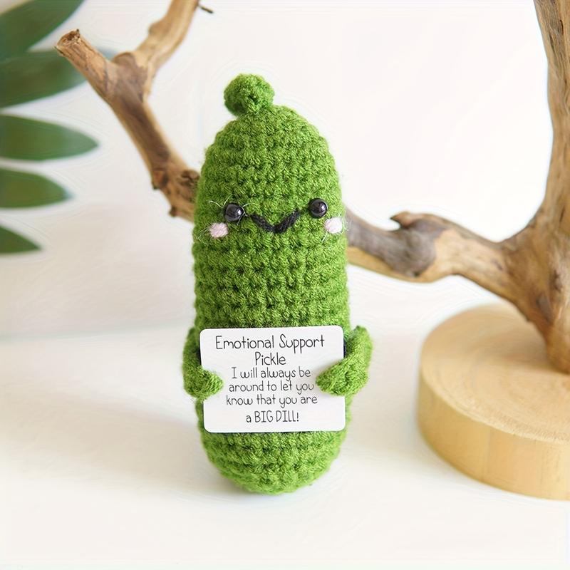 5 Pcs Handmade Positive Crochet Corn, Funny Emotional Support Crochet Corn Doll Ornaments with  Positive Card for Motivational Birthday Gift