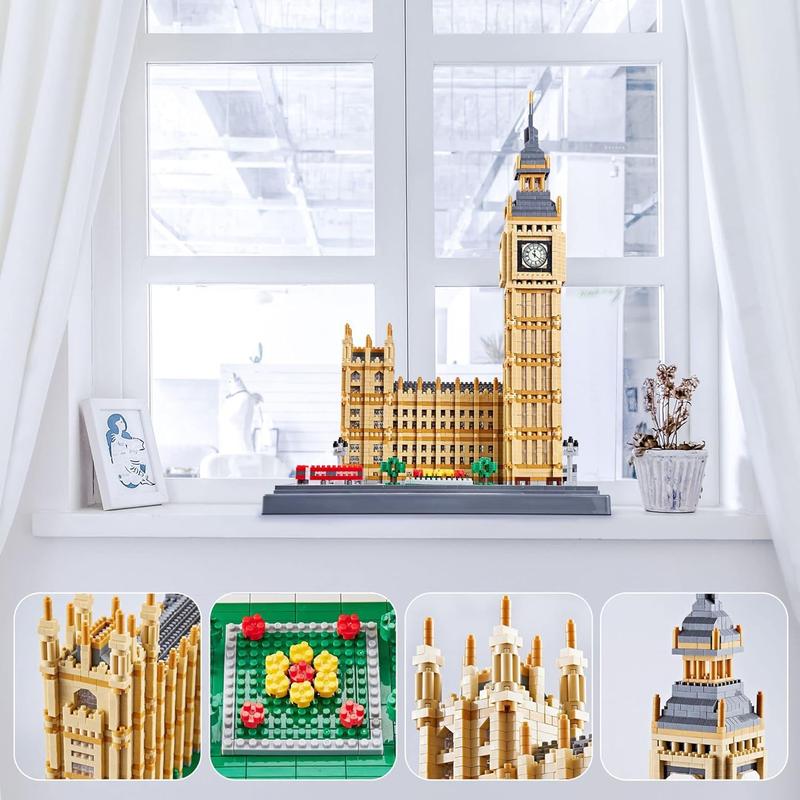 4060pcs set Model Elizabeth Tower Building Block Toy, Famous Building Toy for Kids, Birthday Gift for Kids & Adults