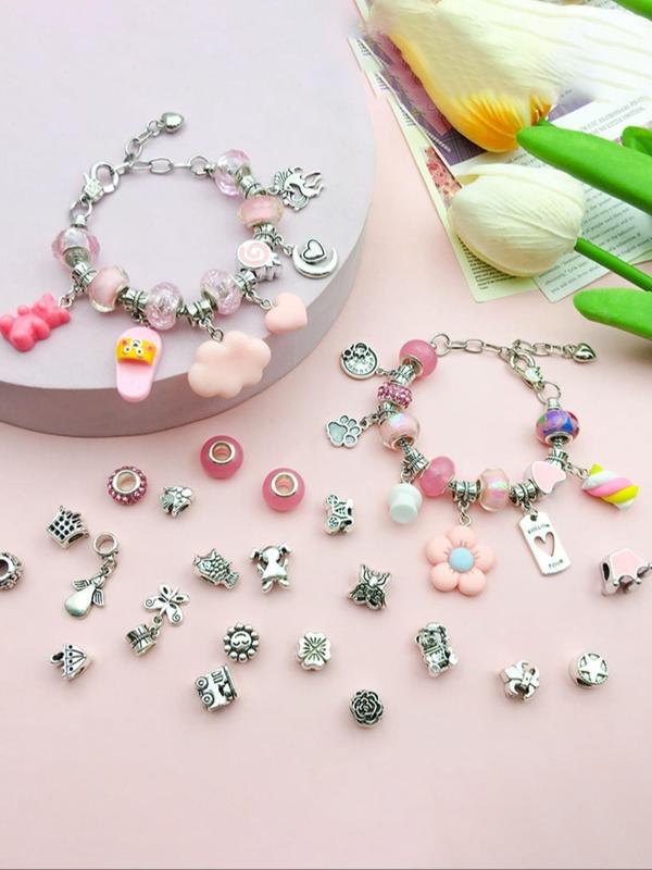 9 Grid Jewelry Making Kit, Cute Flower Design Beads & Accessories, DIY Jewelry Making Supplies for Bracelet Necklace Earrings