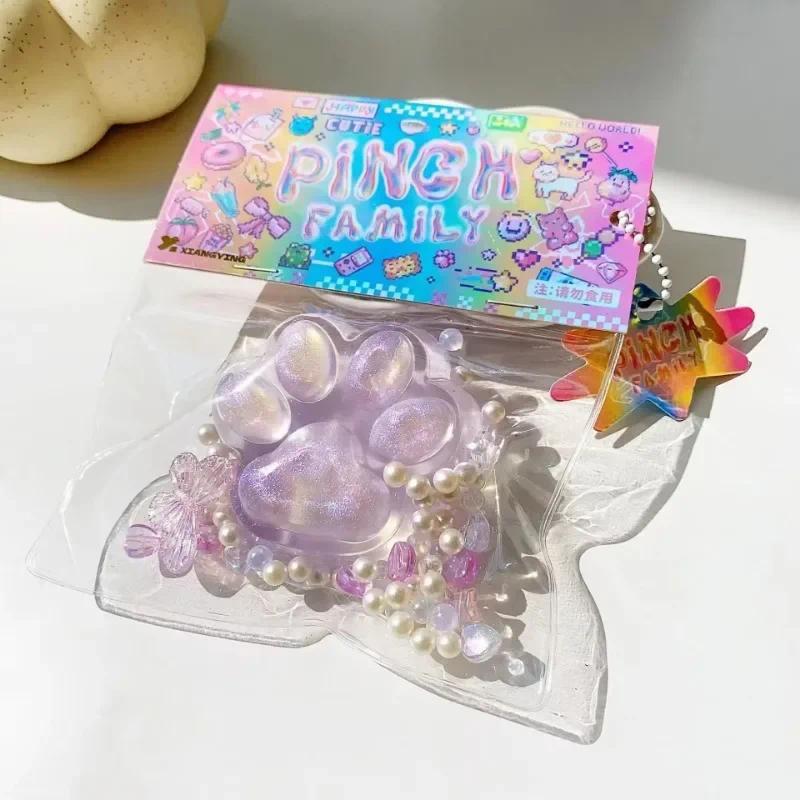 Cat claw pinch toy slow rebound decompression transparent cube gift sticky relaxation toy