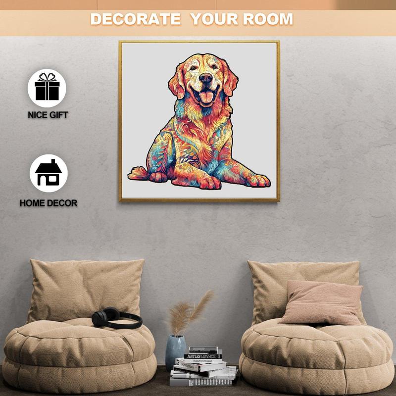 Loyal Golden Retriever Wooden Jigsaw Puzzle