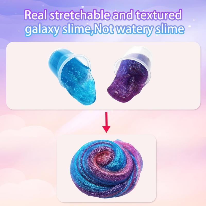 30 Pack Unicorn Galaxy Slime Kit, Stretchable and Textured Flash Galaxy Slime,Party Favor for Girls & Boy,Christmas Stocking