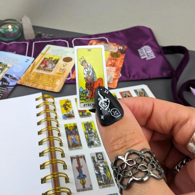 Tarot Learning Set for Beginners: Tarot Cards, Journal, Holder, and Guidebook - Purple