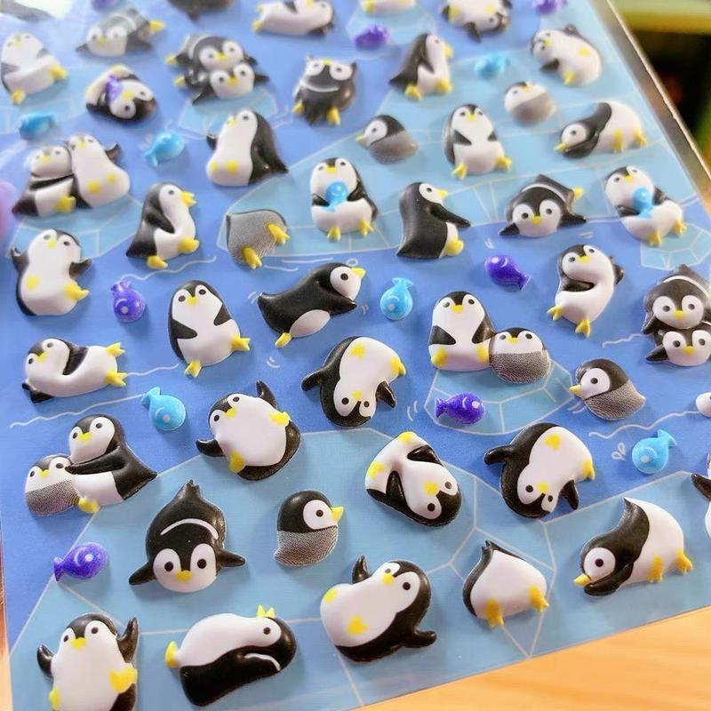 1 Sheet Cartoon Penguin Pattern Sticker, Cute Multi-purpose Sticker For DIY Craft, Decoration, Hand Account