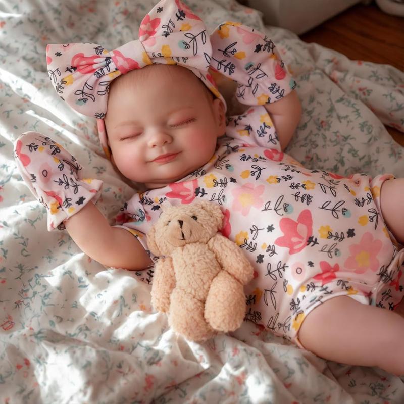 [IN STOCK] Lifelike Reborn Baby Dolls - Skylar, 17-Inch Real Baby Feeling Realistic-Newborn Sweet Smile Sleeping Dolls Girl Handmade Baby Doll That Looks Real for Kids Age 3 +