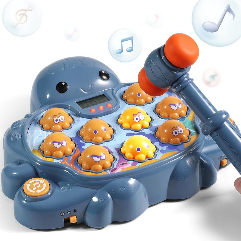 Exquisite gifts, Christmas gifts, birthday gifts，Blue Whack A Mole Game ，Interactive Educational Toys with Sound and Light,Developmental Toy,,Soft Hammers，