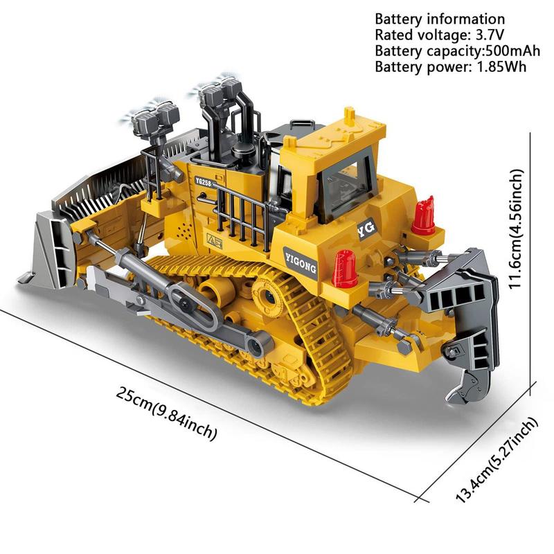 Remote Control Excavator Toy, 1 Box Realistic Remote Control Excavator Toy with Light & Sound, Track Type Tractor Toy, Ideal Gift for Kids, Toys for Adults