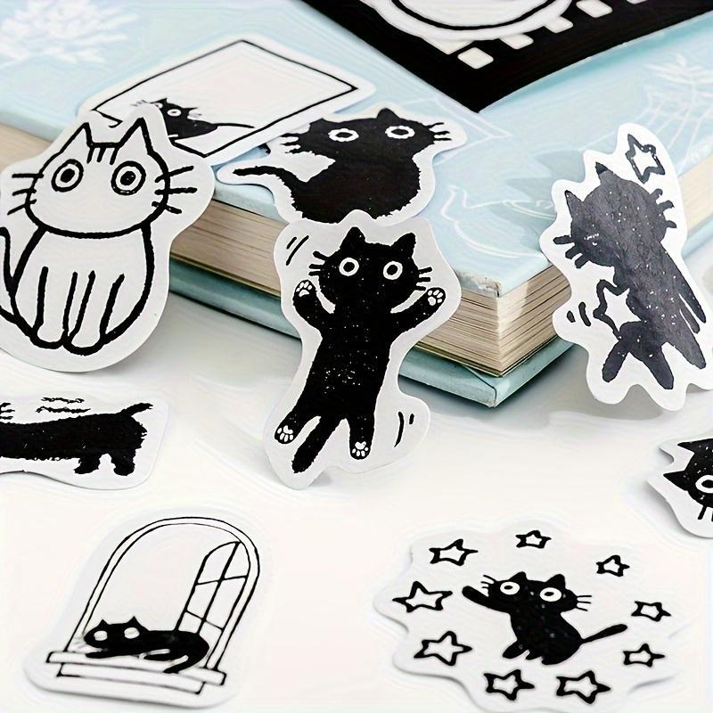 Cute Cartoon Cat Pattern Sticker, 45pcs Box Self Adhesive Decor Paper, DIY Decorative Sticker for Gift Greeting Card Water Bottle Laptop Phone, School Supplies 2024