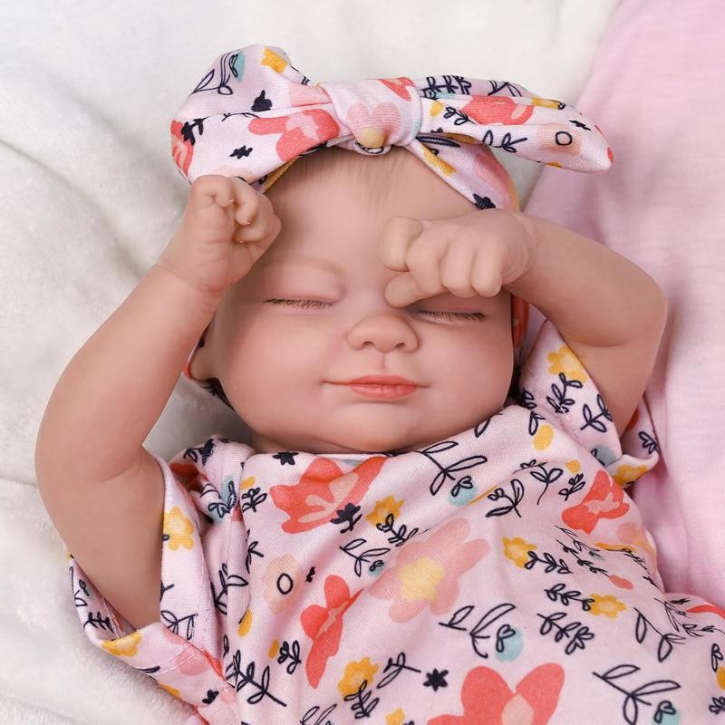 [IN STOCK] Lifelike Reborn Baby Dolls - Skylar, 17-Inch Real Baby Feeling Realistic-Newborn Sweet Smile Sleeping Dolls Girl Handmade Baby Doll That Looks Real for Kids Age 3 +