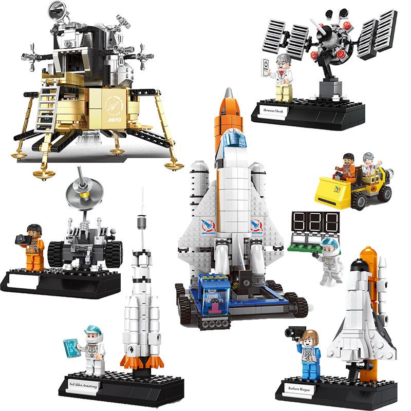 ToyBuilding Blocks Sets - STEM AerospaceBuilding Kit Toy with Heavy Transport Rocket & Launcher - Great Gift for Christmas and Birthday