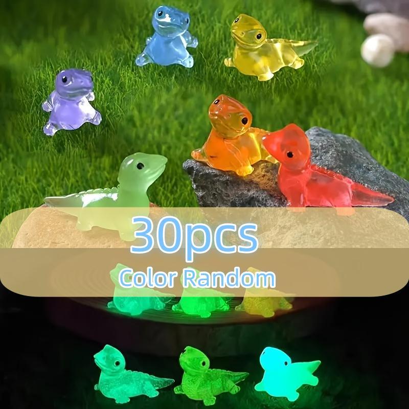 Random Color Cute Cartoon Lizard Shaped Glowing Resin Ornament, 10pcs 30pcs Mini 3D Colorful Glowing Lizard, DIY Handmade Jewelry Resin Accessories Micro Landscape Ornaments, Fish & Aquatic Supplies