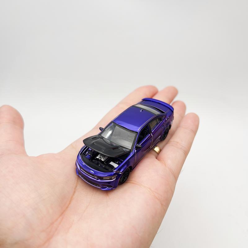 Auto Workd x Super Mini Wheel 1:64 2021 Dodge Charger SRT Hellcat Redeye Chrome Purple - Super Mini Wheels Exclusives !