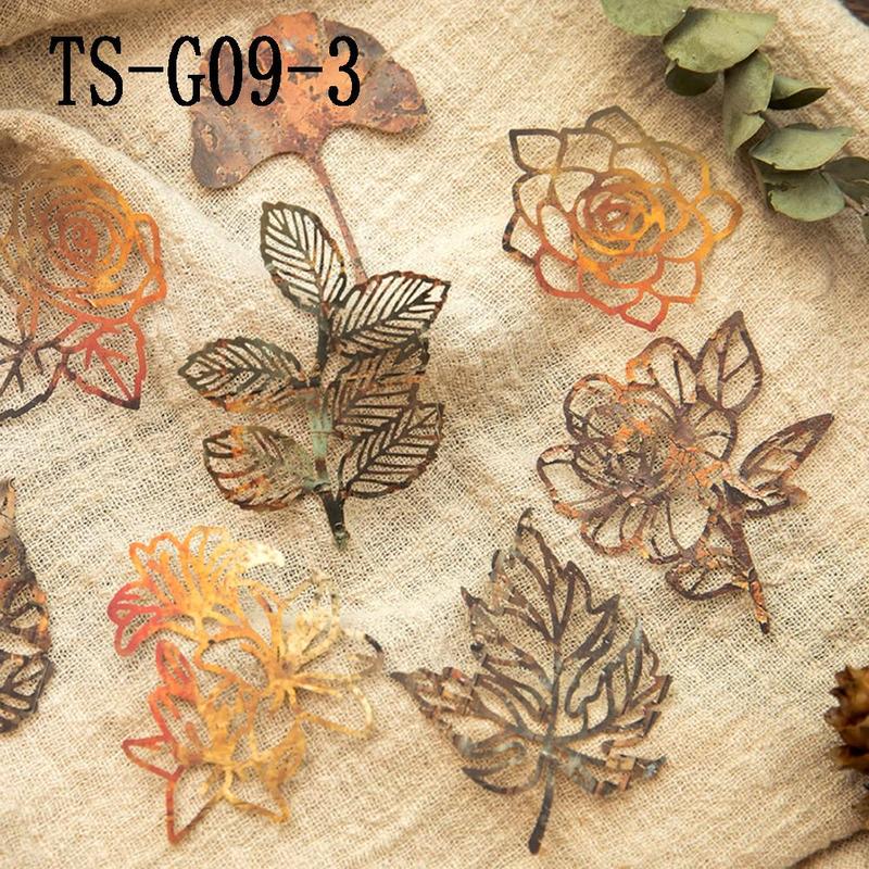 Vintage Hollow Out Design Sticker, 10pcs pack Scrapbooking & Stamping Sticker, DIY Decorative Sticker for Scrapbooking & Journal Making