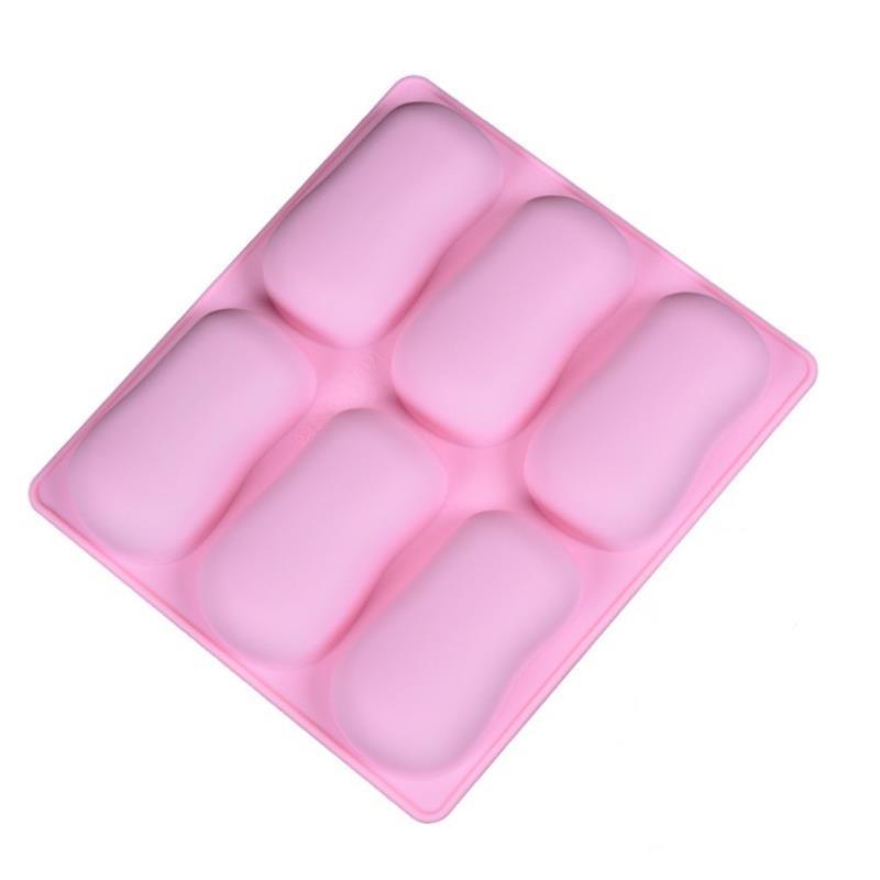 6 Cavity Silicone DIY Handmade Oval Silicone Mold for Soap Bar Making Crafts