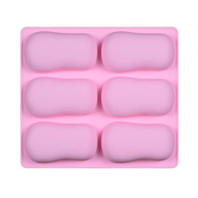 6 Cavity Silicone DIY Handmade Oval Silicone Mold for Soap Bar Making Crafts