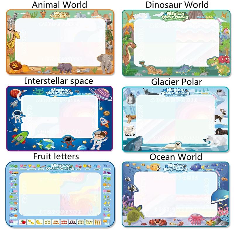 Magic Water Painting Mat, 1 Set Magic Water Painting Mat with Accessories, Educational Drawing Toy for Boys & Girls