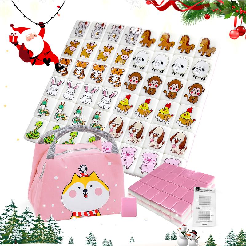 Various Pattern Board Game Limited Edition Flag vs 12 Animals vs 12 Constellation vs Pet Flag vs Pet food vs Cute Pink Cartoon Pattern Popular Seaside Escape game Blocks Accessories Family Game