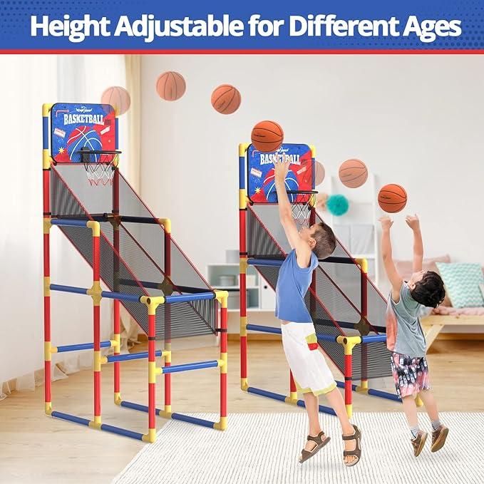 Basketball Hoop Arcade Game W Electronic Scoreboard Cheer Sound, Basketball Hoop Indoor Outdoor W 4 Balls, Basketball Game Toys Gifts