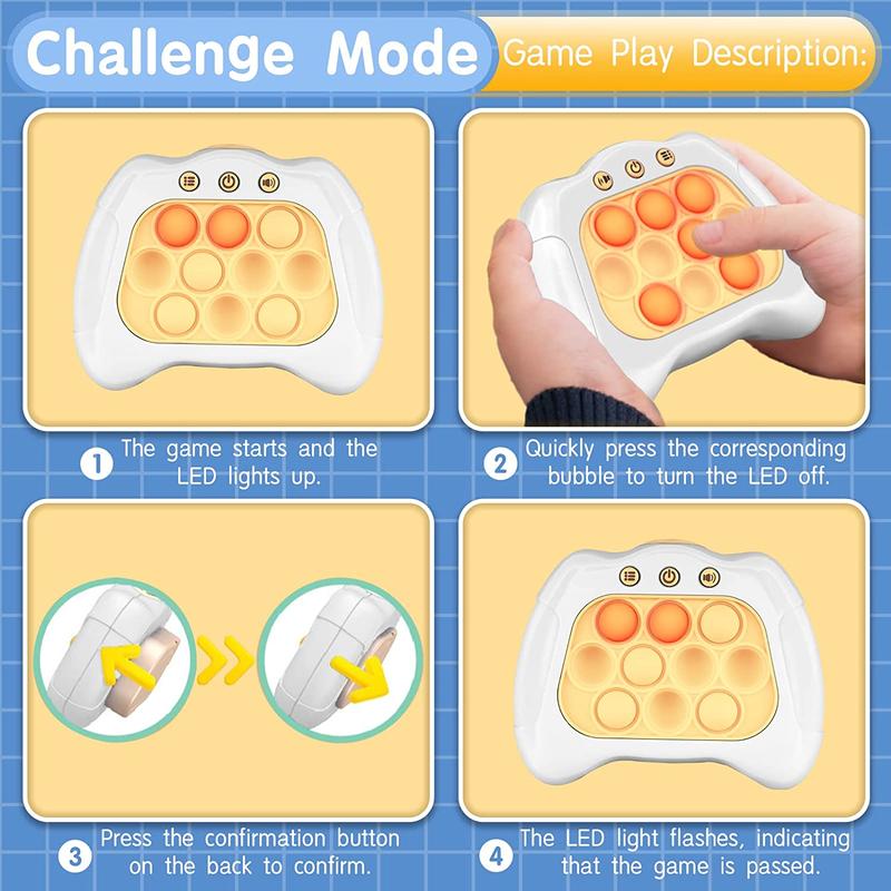 Popping Quick Push Game Console without Battery, Pop-up Game Fidget Toy, Pop It Game Controller, Gift Stress Anxiety Relief Sensory Toy