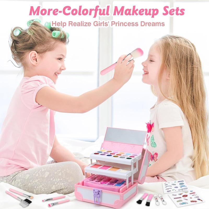 Christmas Kids Makeup Kit for Girl-Kids Makeup Kit Toys for Girls, Play Real Makeup Girls Toys, Washable Make Up for Little Girls