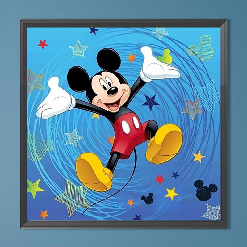 Mickey Mouse Pattern Diamond Arts Colorful Painting Kit, DIY 5D Diamond Arts Pictures without Frame, Cartoon Wall Art Decorations