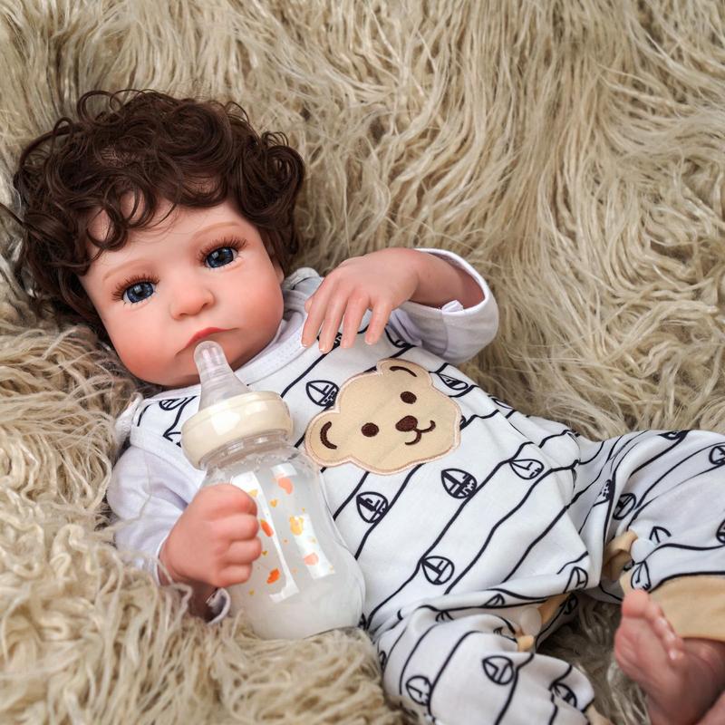 BABESIDE Reborn Baby Dolls, 22 inch Lifelike Newborn Baby Doll Boy with Realistic Veins, Lifelike Handmade Reborn Doll, Advanced Painted Gift Set for Kids Age 3+