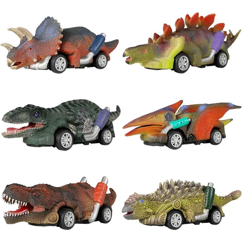 Dinosaur Toy Pull Back Cars,6 Pack Dino Toys for 3 Year Old Boys Girls and Toddlers,Boy Toys Age 3,4,5 and Up,Pull Back Toy Cars,Dinosaur Games with T-Rex