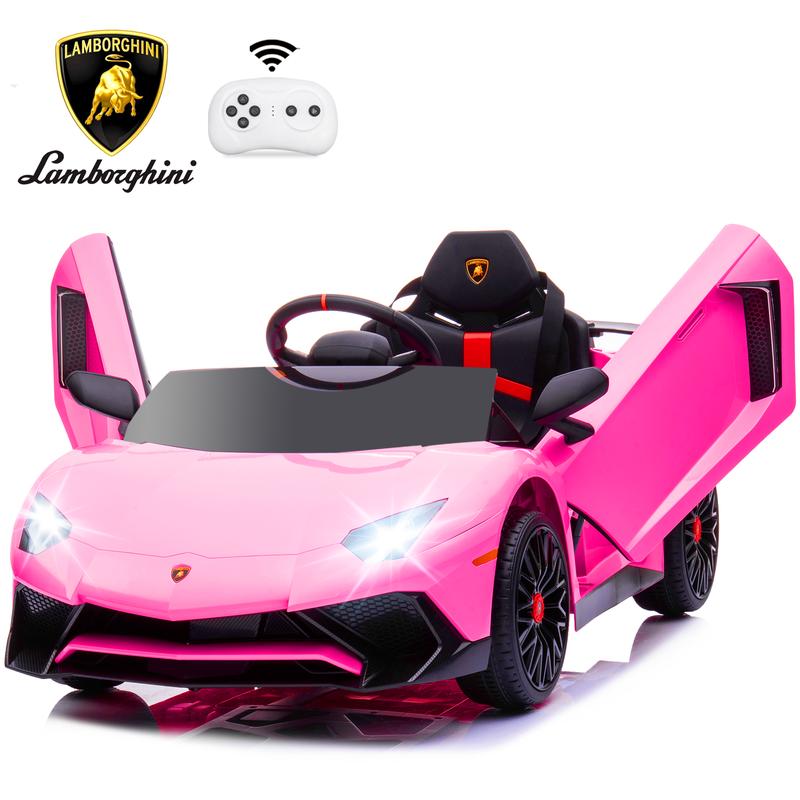 NEECHIPRO 12V Lamborghini Aventador Electric Car for Kids with Remote Control, Battery Powered Kids Electric Vehicles w  Suspension System, LED Light