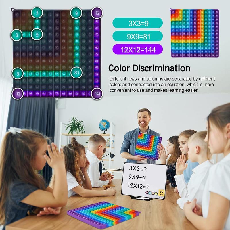 Multiplication Chart Pop It Math Game Board for Kids Learning - Christmas Gift - 12x12 Times Table