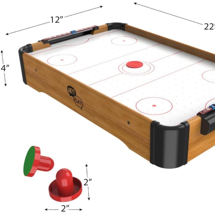 Air Hockey Table Mini Arcade Game - 22-Inch Tabletop Board Game for Girls and Boys, Battery-Operated, and Includes Puck and Paddles by Hey Play