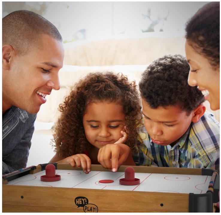 Air Hockey Table Mini Arcade Game - 22-Inch Tabletop Board Game for Girls and Boys, Battery-Operated, and Includes Puck and Paddles by Hey Play