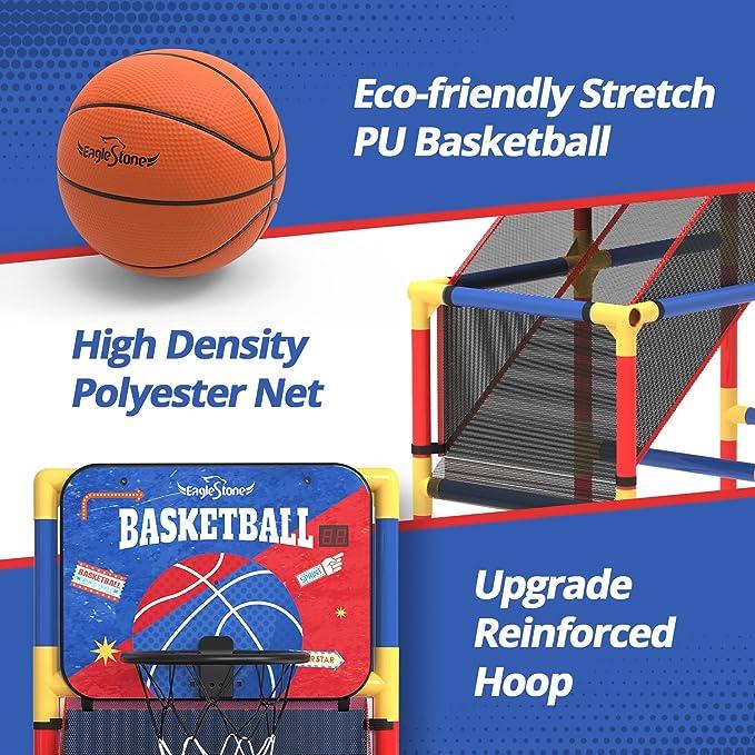 Basketball Hoop Arcade Game W Electronic Scoreboard Cheer Sound, Basketball Hoop Indoor Outdoor W 4 Balls, Basketball Game Toys Gifts