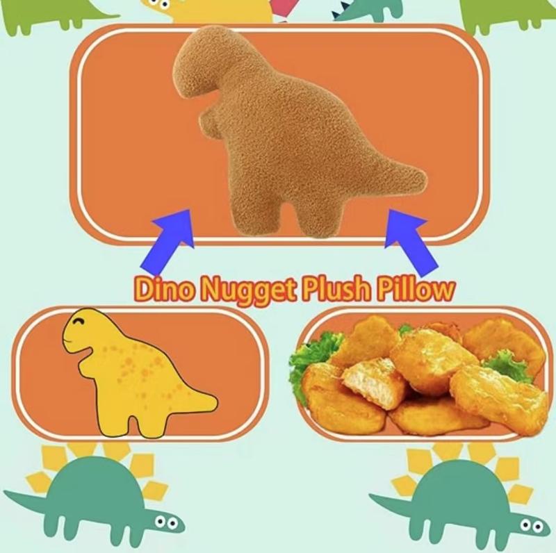 Dinosaur Chicken throw pillow Soft Wrinkle-resistant dino nugget plush pillow stuffed tovs dolls dinosaur chicken funny gift dinosaur chicken