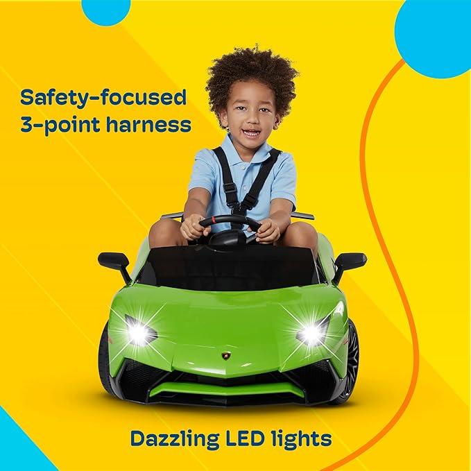 NEECHIPRO 12V Lamborghini Aventador Electric Car for Kids with Remote Control, Battery Powered Kids Electric Vehicles w  Suspension System, LED Light