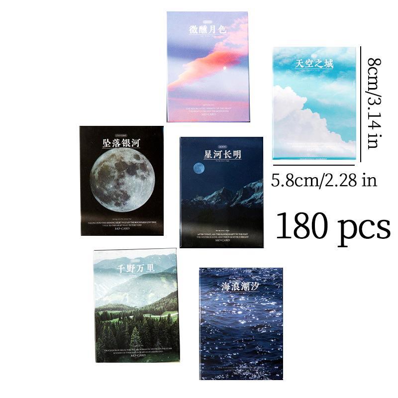 Landscape Pattern Sticker, 180pcs set Beautiful Scrapbooking & Journal Making Material Paper, DIY Decorative Sticker for Stationery Computer Water Bottle