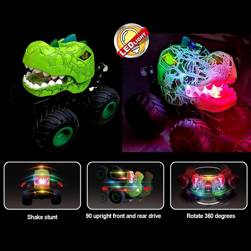 Dinosaur Remote Control Car, Remote Control Monster Truck for Boys Girls with Light, Sound & Spray,for Toddlers Kids 3-5 6 7 8-12 All Terrain Indoor Outdoor, Christmas Birthday Gifts