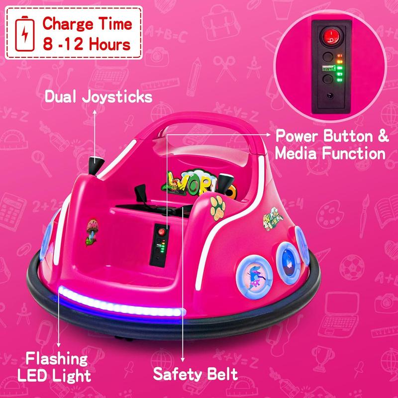 Black Friday[AffiliateLive]12V Toddler Bumper Car, Battery Powered Baby Ride on Bumper Car, Dual Joysticks, Flashing LED Light & Music,360 Degree Spin, Electric Vehicle Ride on Toys w Remote Control, Gift for Boys Girls.