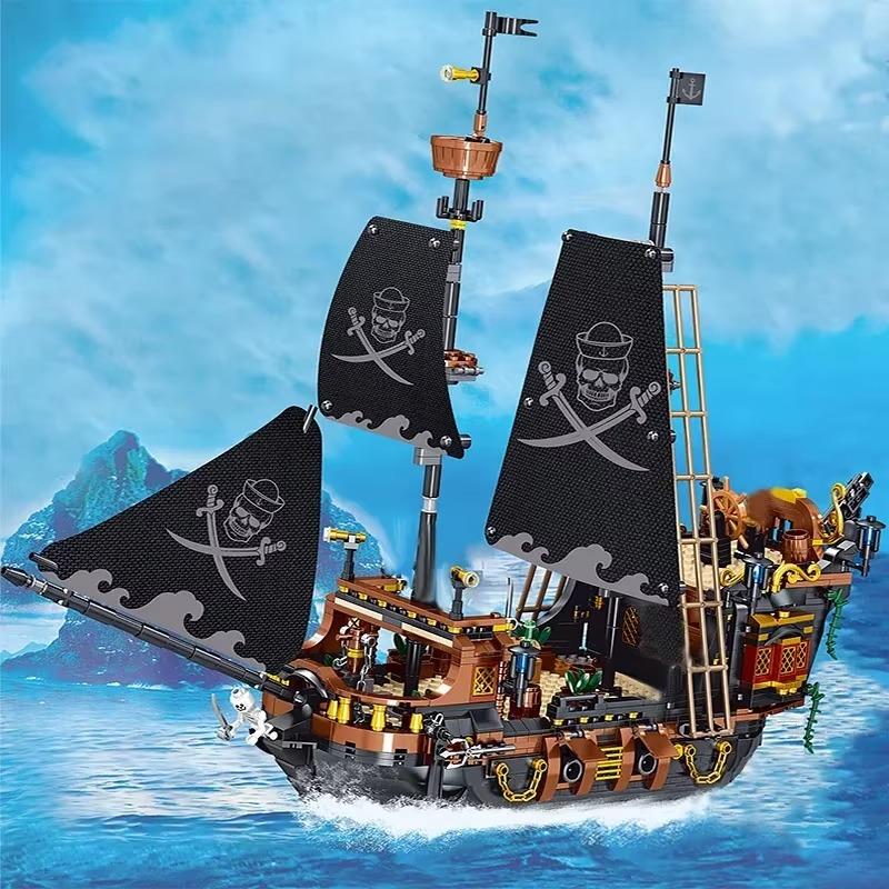 BARWEER-Ship Pirate Model Brick Timeless Pirate Ship Building Blocks 1328PCS Creative Series Ship Brick Birthday Gift,Gifts for Kids and Adults