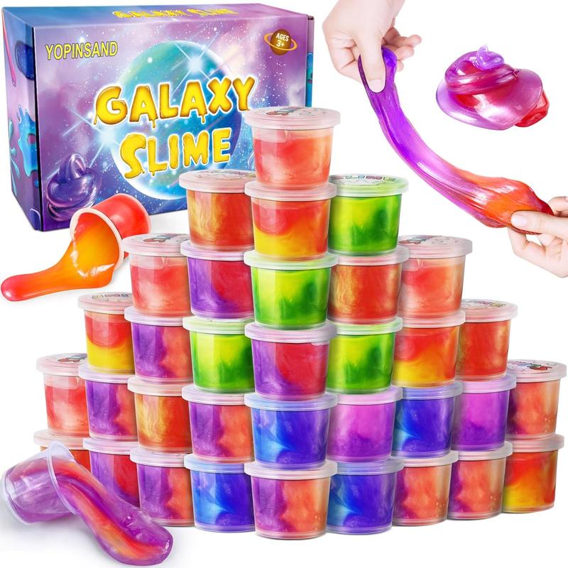 15 Pack Galaxy Slime Kit, Slime Party Favors for Kids, Stretchy & Non-Sticky Slime Pack, Slime Toy for Boys Girls 5-12