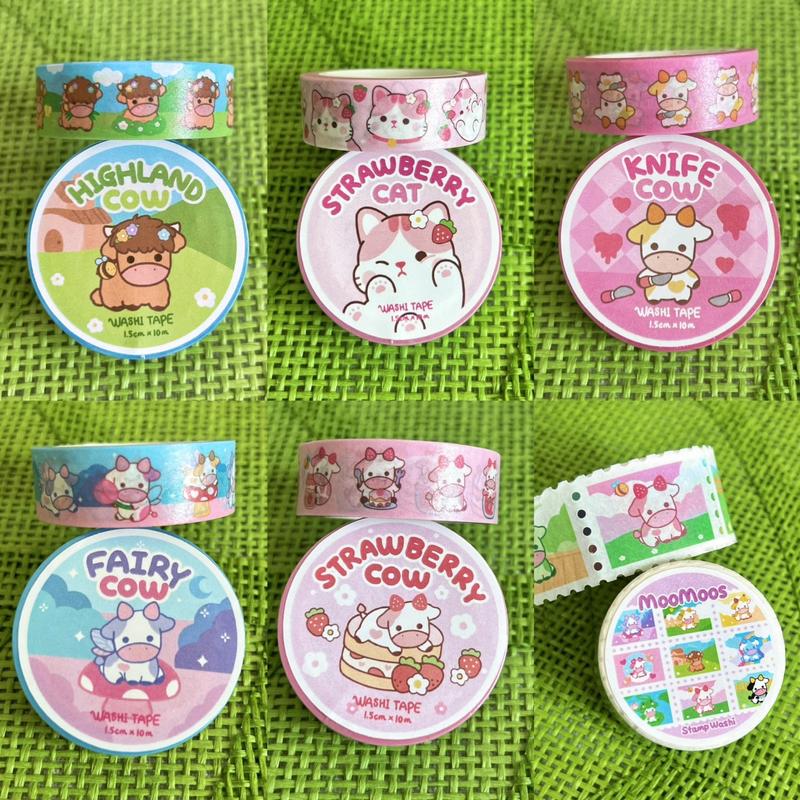 Cows Planner Washi Tape, Cute Animal Washi Tape for Scrapbooking & Journaling scrapbook stickers journal