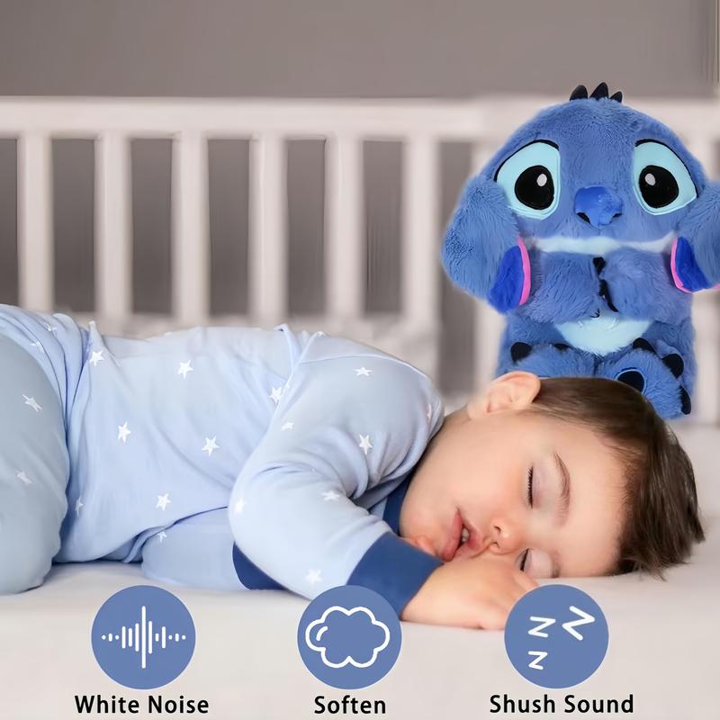 Breathing Animal Plushie -Soothing S　t　i　t　c　h plushie with realisticbreathing, lights and music thatrelieves anxiety Stitch Anxiety