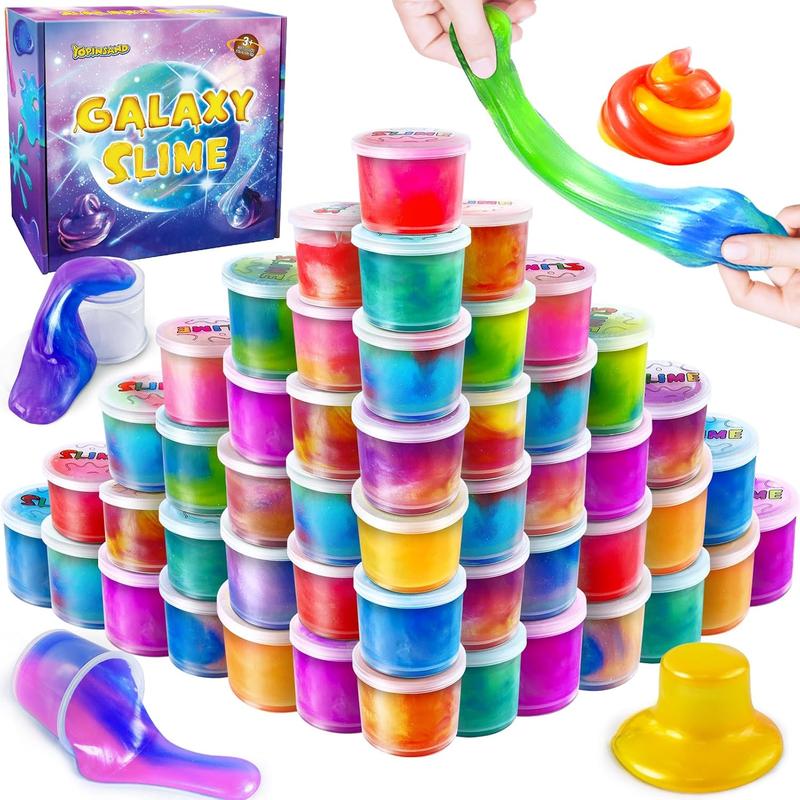 15 Pack Galaxy Slime Kit, Slime Party Favors for Kids, Stretchy & Non-Sticky Slime Pack, Slime Toy for Boys Girls 5-12