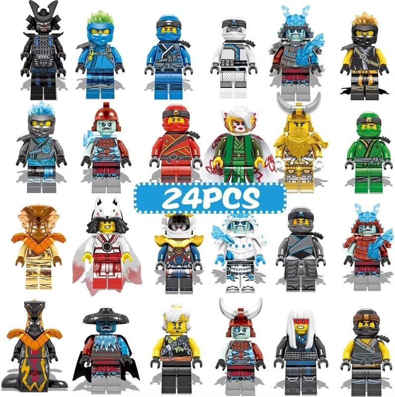 24 Pack Ninja Mini Action figures Sets Action Figure with Luxury Ninja Weapons Building Blocks Sets ,Ninjago Toys for Boys & Girls Collection